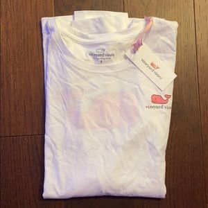 White Long Sleeve Vineyard Vines Whale shirt